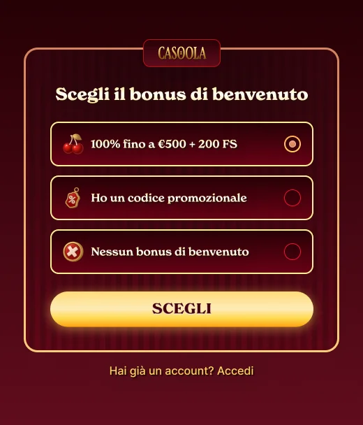 Banner bonus di registrazione CasoolaCasino